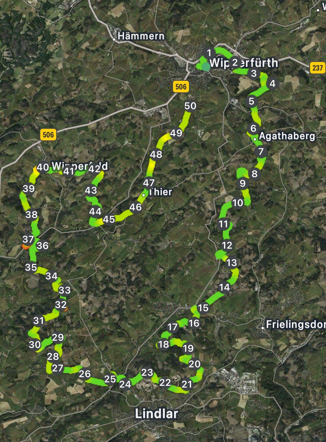 Bergische 50 Strecke