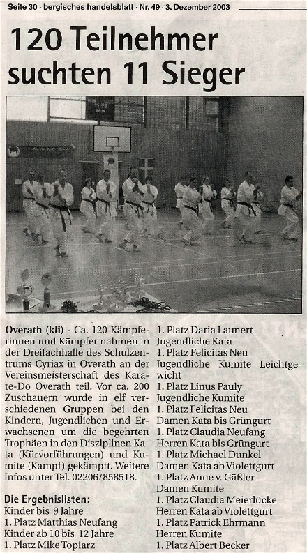 Vereinsmeisterschaft 2003 BHB