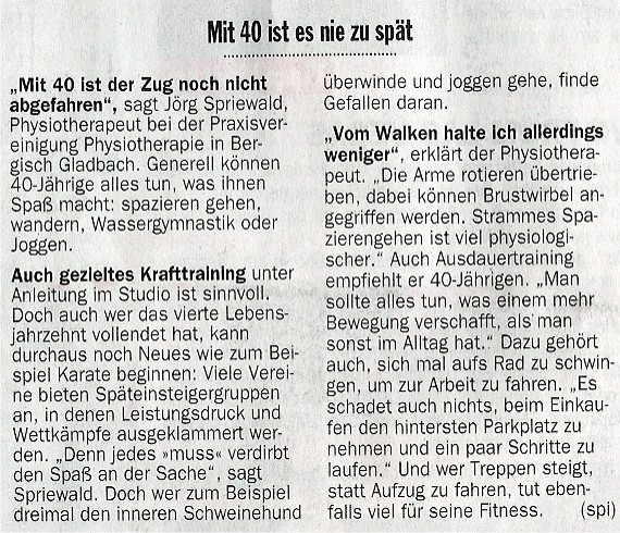 Mit 40 ist es nie zu spät