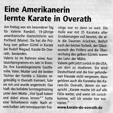 Eine Amerikanerin in Overath