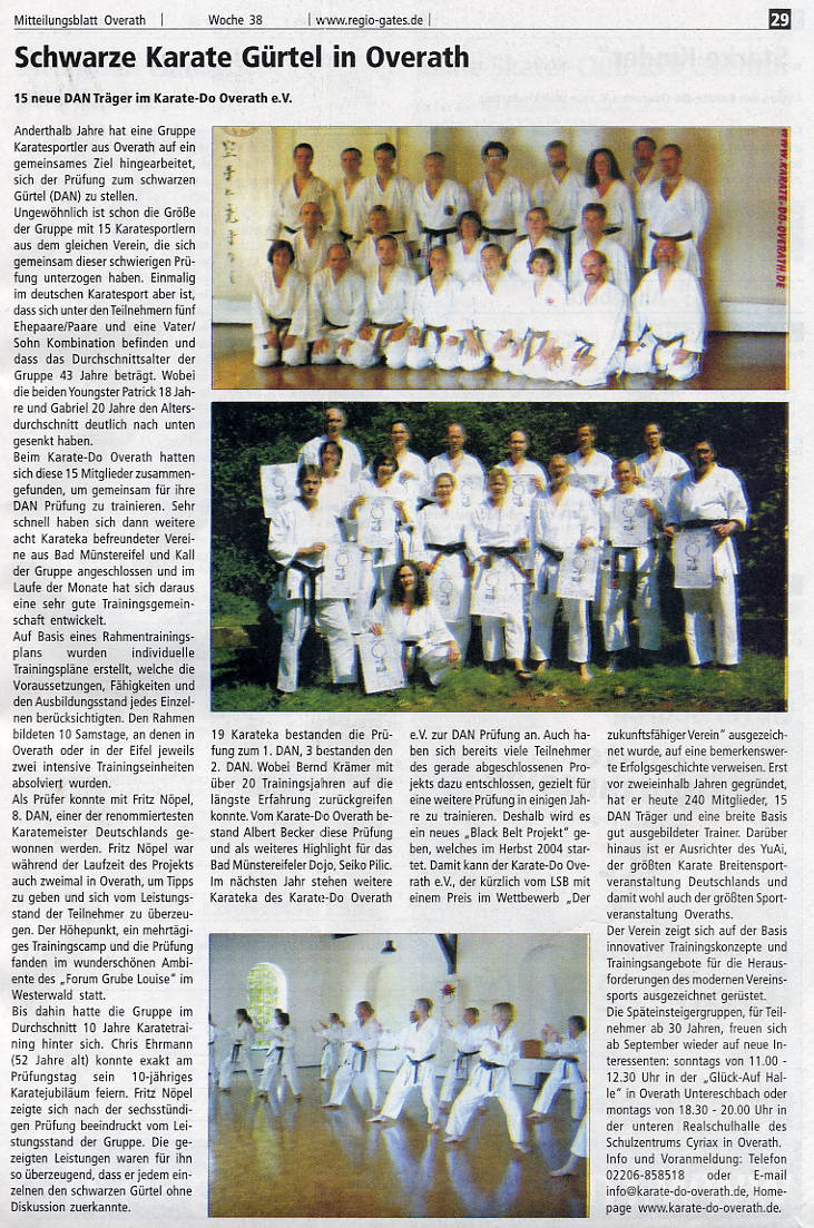 Schwarze Karate Gürtel in Overath OMB