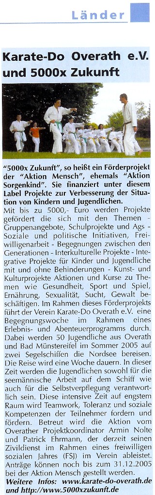 Karate-Do Overath und 5000 x Zukunft - DKV Bericht