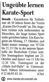 Ungeübte lernen Karate
