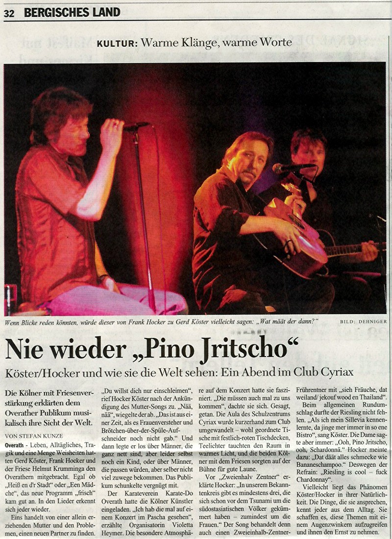 Bericht Köster-Konzert KSTA