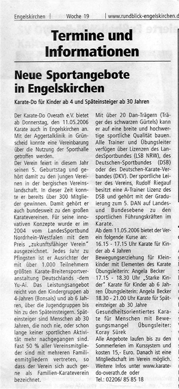 Neue Kurse in Engelskirchen RBE