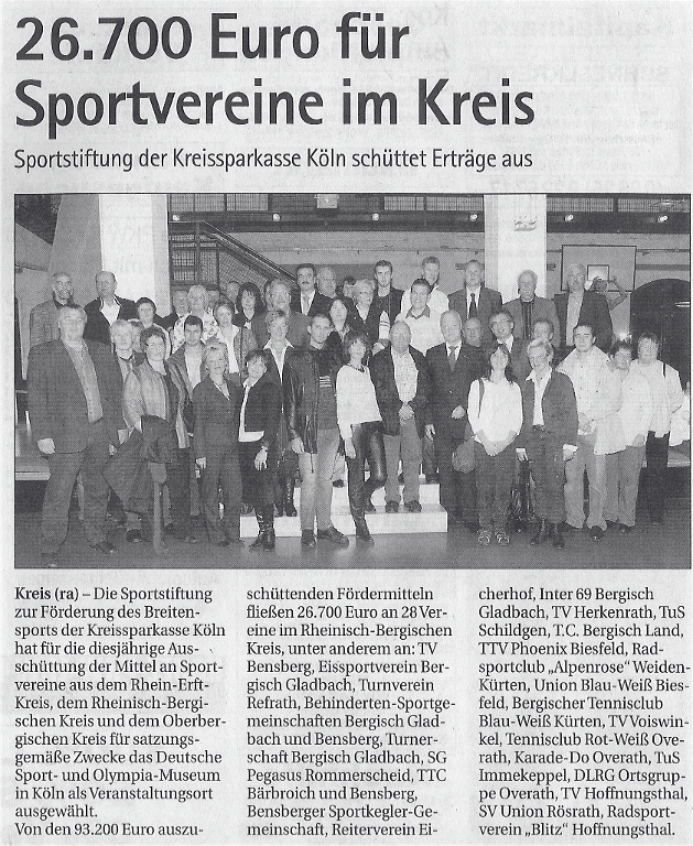 KSK Ausschüttung Sportstiftung 2007