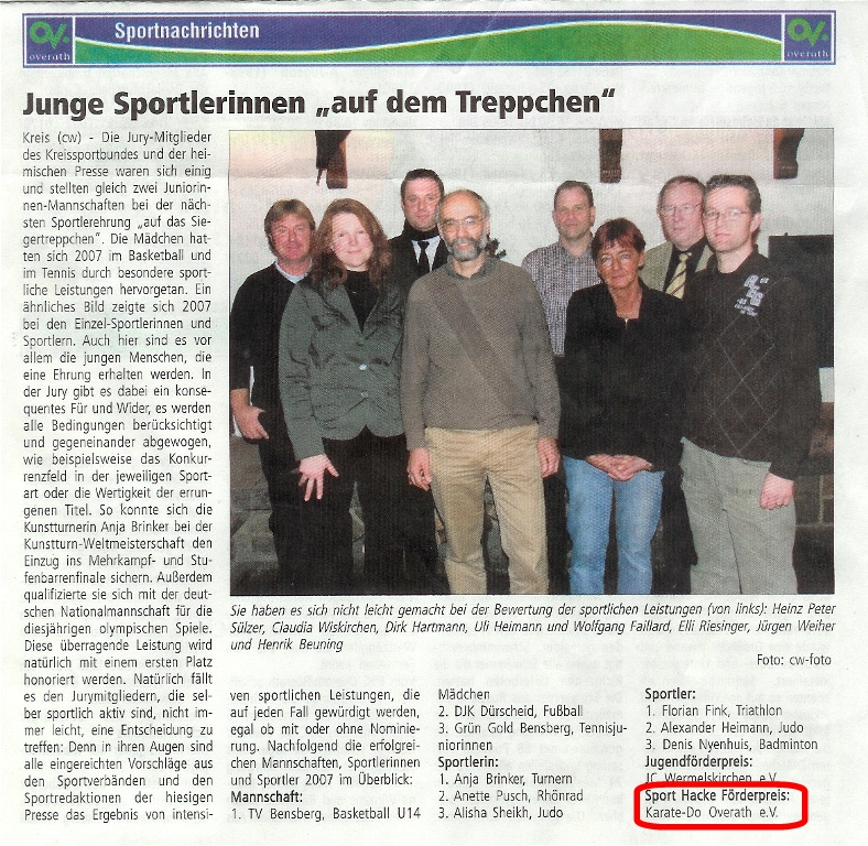 Sport Hacke Förderpreis 2008 OMB