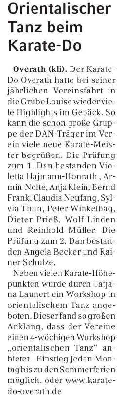 Orientalsicher Tanz beim Karate-Do