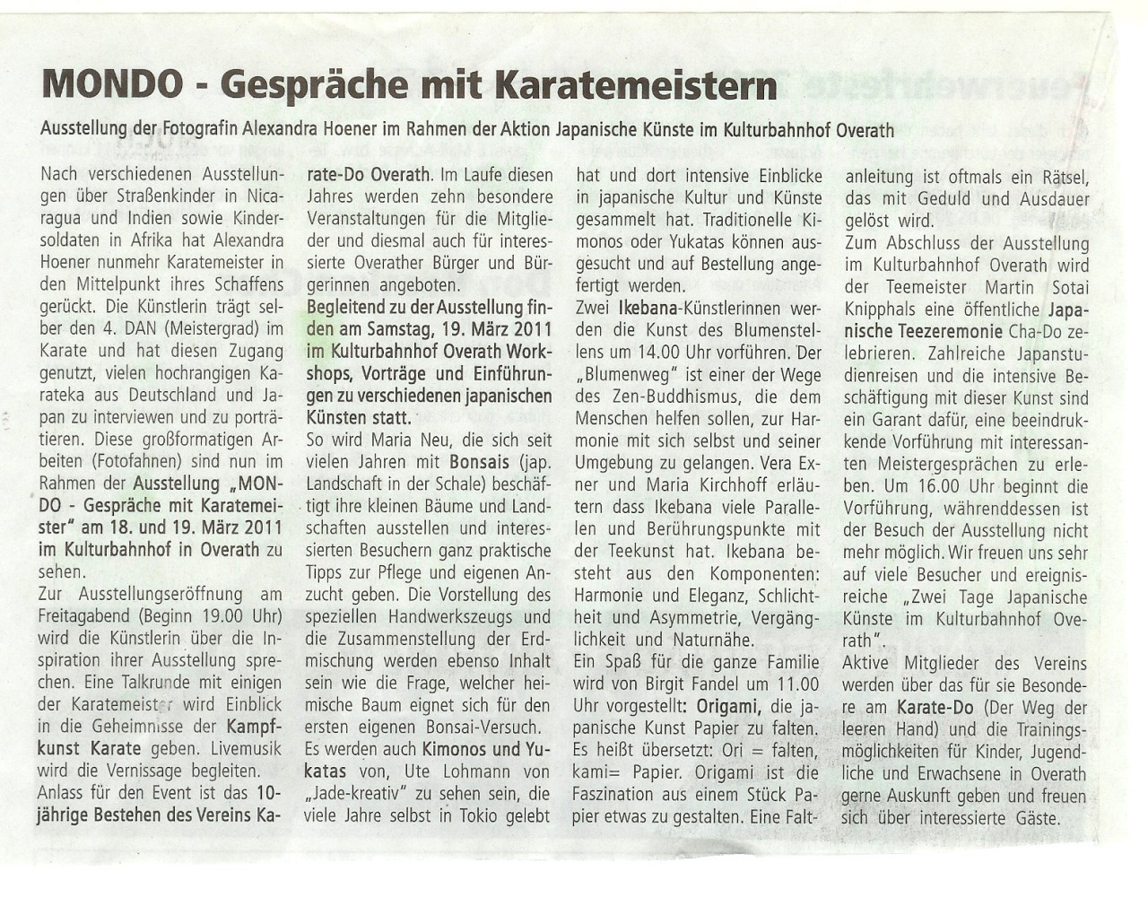 Japan Tage Ankündigung Overath