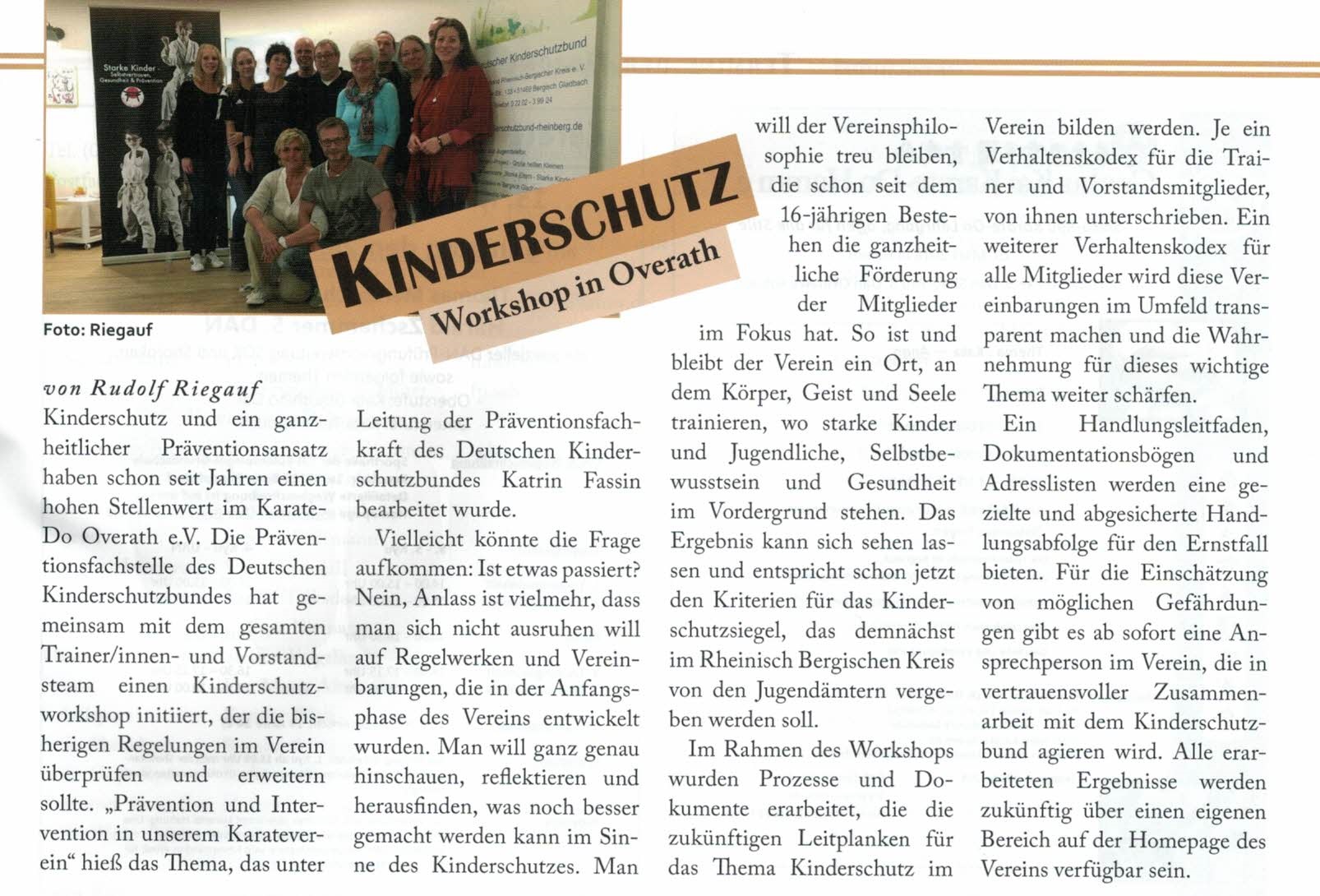 KDNW Karate aktuell Kinderschutz Workshop