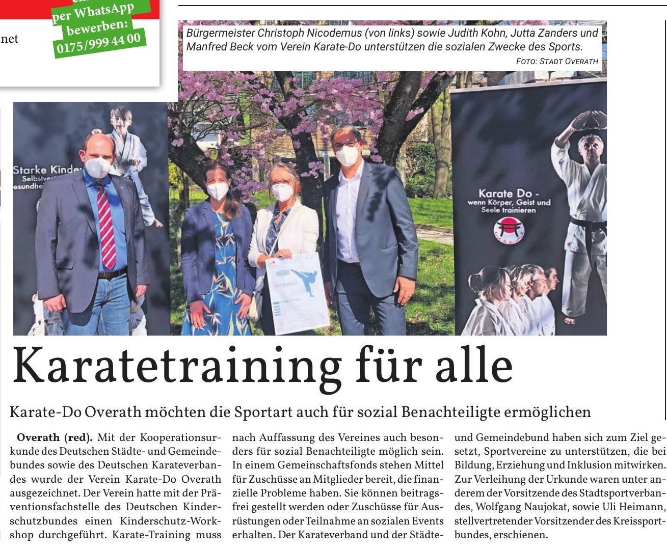 Bergisches Handelsblatt - Übergabe Kooperationsurkunde